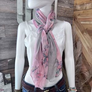 “Do Everything In Love” Floral Scarf 68” Long 30” Wide 100% Polyester